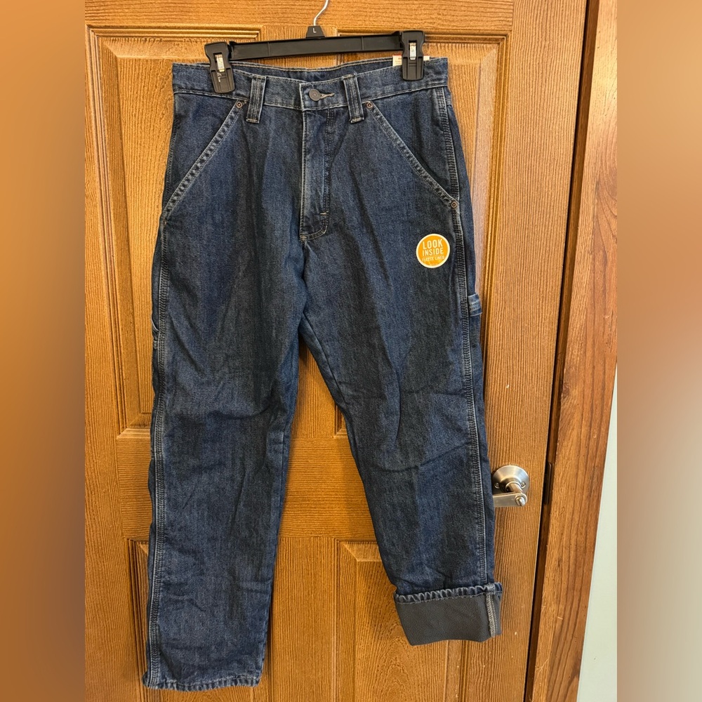 NWT WRANGLER FLEECED LINED Five Star Carpenter Pants Relaxed Fit Jeans